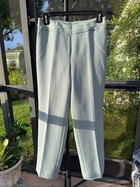 Kasper Sage Green Straight Leg lined Dress Pants side zipper